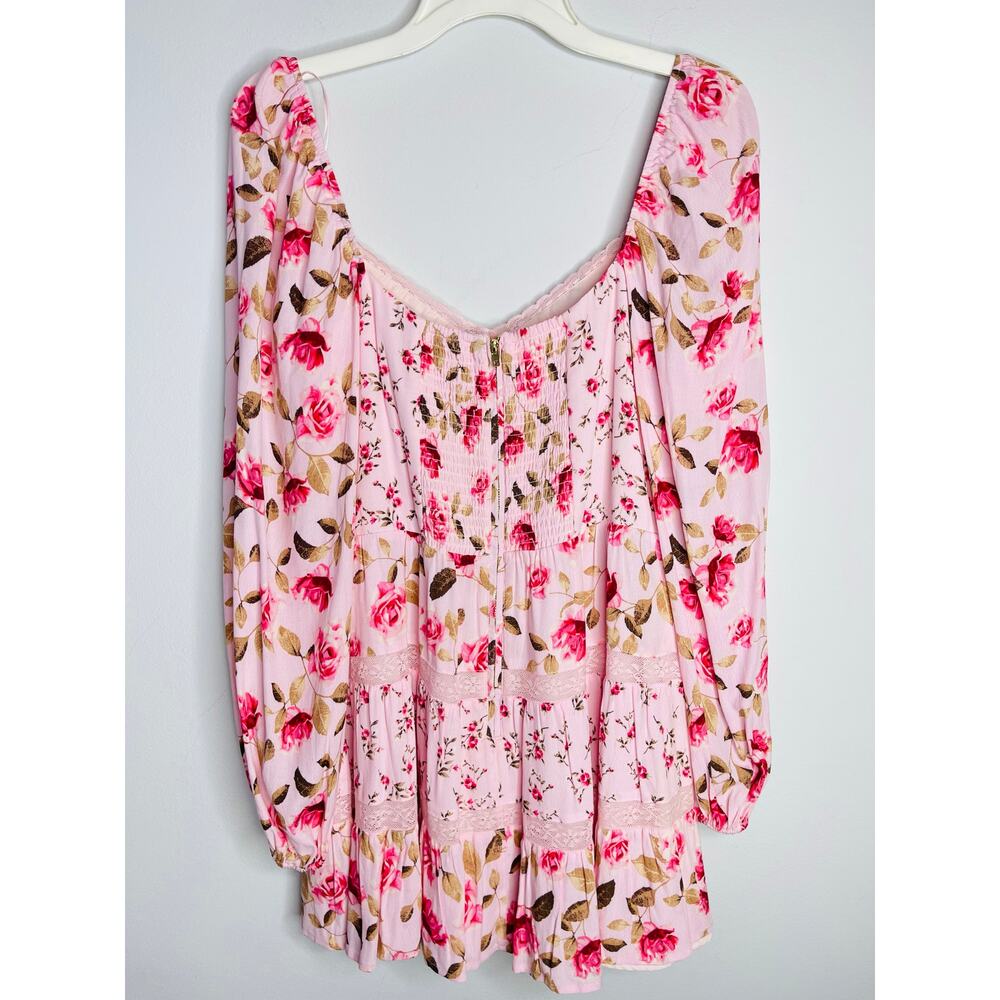 Altar’d State Kate Floral Mini Dress size XL bustier corset bodice cottagecore - Picture 6 of 9